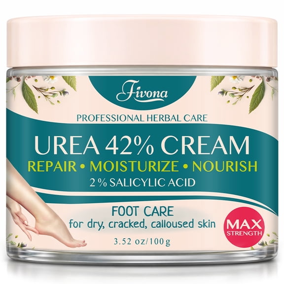 Fivona 42% Urea Cream with 2% Salicylic Acid, Nourishing Foot Cream with Tea Tree and Aloe Vera Extracts