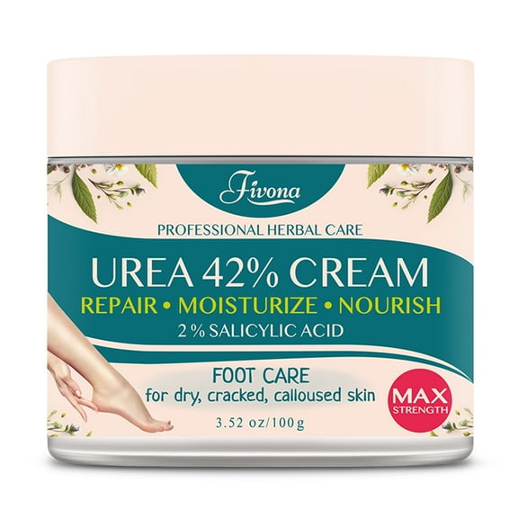 Fivona 42% Urea Cream with 2% Salicylic Acid, Nourishing Foot Cream with Tea Tree and Aloe Vera Extracts