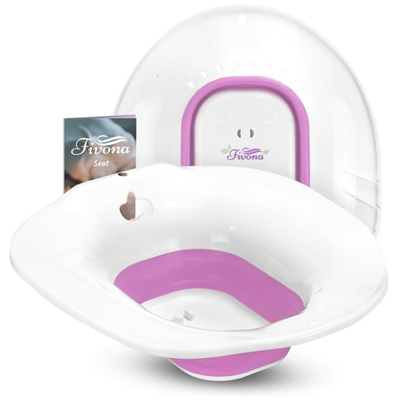 Fivona Foldable Sitz Bath Seat for Toilet Hemo Soak and Postpartum Soaking with Epsom Salt
