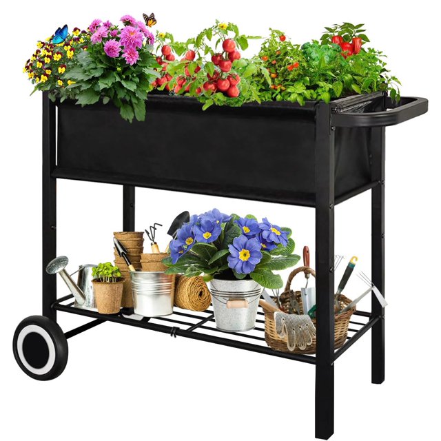 Fiwithy Raised Garden Bed with Legs for Outdoor Plants, Standing