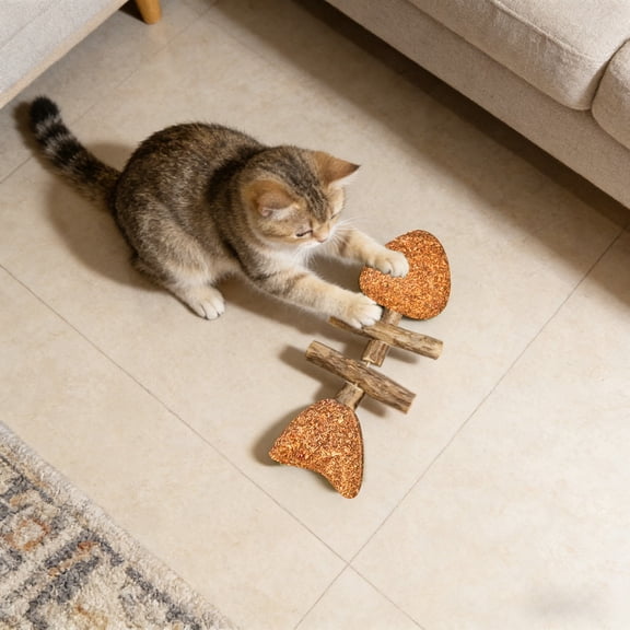 Fix Your Cat’s Dental Health,2026 New Creative Fish Bone Cat Toy,Wooden Catnip Teeth Cleaning Stick, Natural Fishbone Cat Dental Toy,Durable Feline Tooth Care Tool