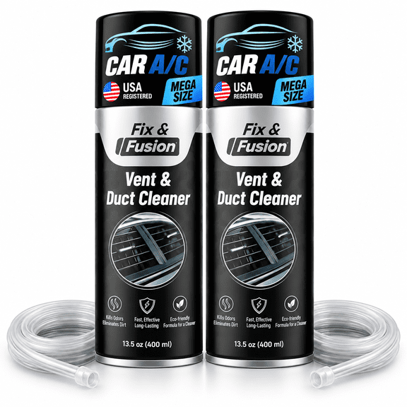 Fix & Fusion A/C Coil and Vent Cleaner, Foaming Spray for Car, Window and Split AC, 13.5 oz, 2 Pack