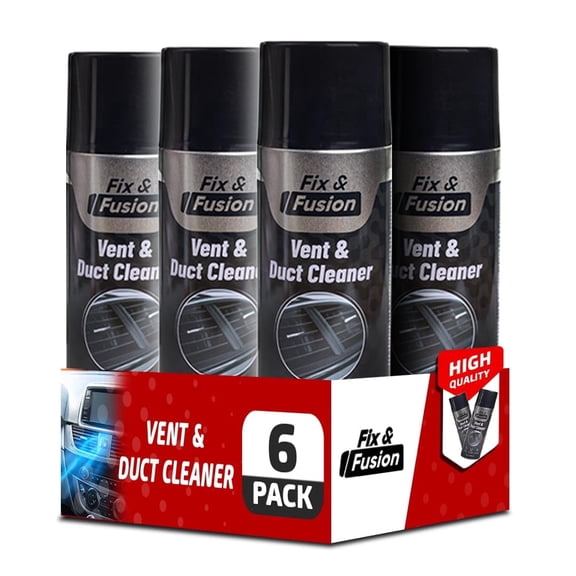 Fix & Fusion A/C Vent and Duct Cleaner (13.5 oz)| Foaming Spray for Car Air Conditioner | Freshens & Cleans Dust Build-Up | Fast, No-Rinse Formula | Automotive HVAC Refresher & Detailer (6 Pack)