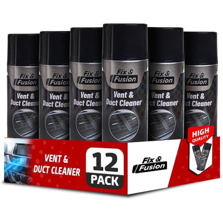 Fix & Fusion A/C Vent and Duct Cleaner (13.5 oz)| Foaming Spray for Car Air Conditioner | Freshens & Cleans Dust Build-Up | Fast, No-Rinse Formula | Automotive HVAC Refresher & Detailer (12 Pack)