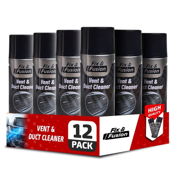 Fix & Fusion A/C Vent and Duct Cleaner, Foaming Spray for Automotive HVAC Cleaner and Refresher, Fast, No-Rinse Formula, 13.5 oz, 12 Pack