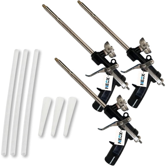 Fix & Fusion Closed Cell Spray Foam Gun | Includes Gun, Short and Long Nozzle (3 Pack)