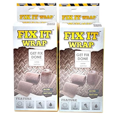 Fix It Wrap | Strong Fiber Weld Fix Reinforcement | Fiberglass Heat Tape and Pipe Repair (2 INCH X 50 in.) 2 Pack