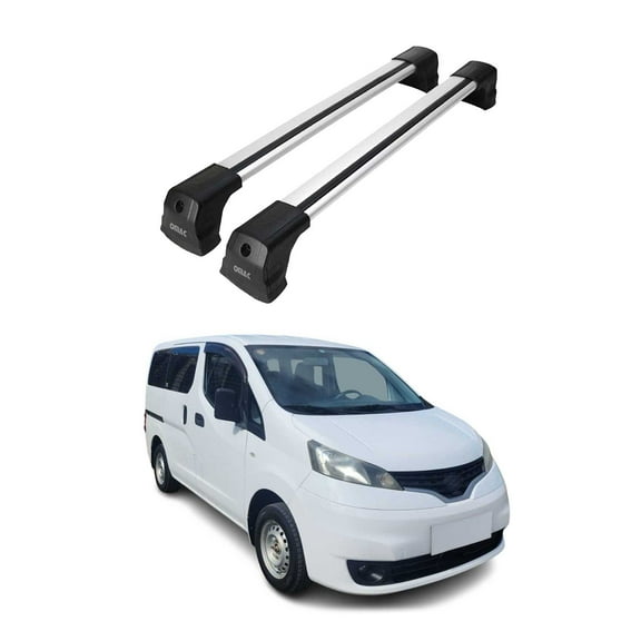 Fix Points Roof Racks Cross Bar Carrier for Nissan NV200 2013-2021 Gray 2Pcs