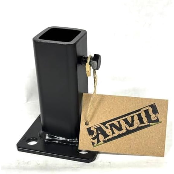 Fix Rusted Outdoor Railings Post Base- Broken 1" PostsRail Repair Mounting Bracket 4" H.No Welding Hollow Tube-Solid Square Handrail Mount Set Screw -Black Powder Coated -Concrete Anchors -USA