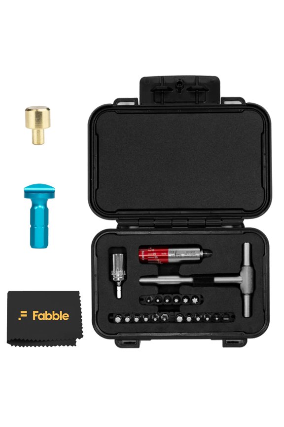 Maintenance Toolkit Bundle: Hardcase Set with T-Handle Wrench, Torque Drivers, Battery Cap Tool, Brass Hammer Head, and Microfiber Cleaning Cloth