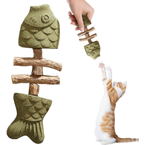 Fix Your Cat’s Dental Health, Natural Fishbone Catnip & Silvervine Chew Toy, Multi-Flavor Choices Keep Cats Interested, Plant Ingredients Only