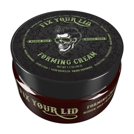 Fix Your Lid Forming Cream for Hair Styling - Men`s Cream with Medium Hold and Shine - Match all Mens Hair Types & Styles - Easy To Wash Out - 1.7 Oz