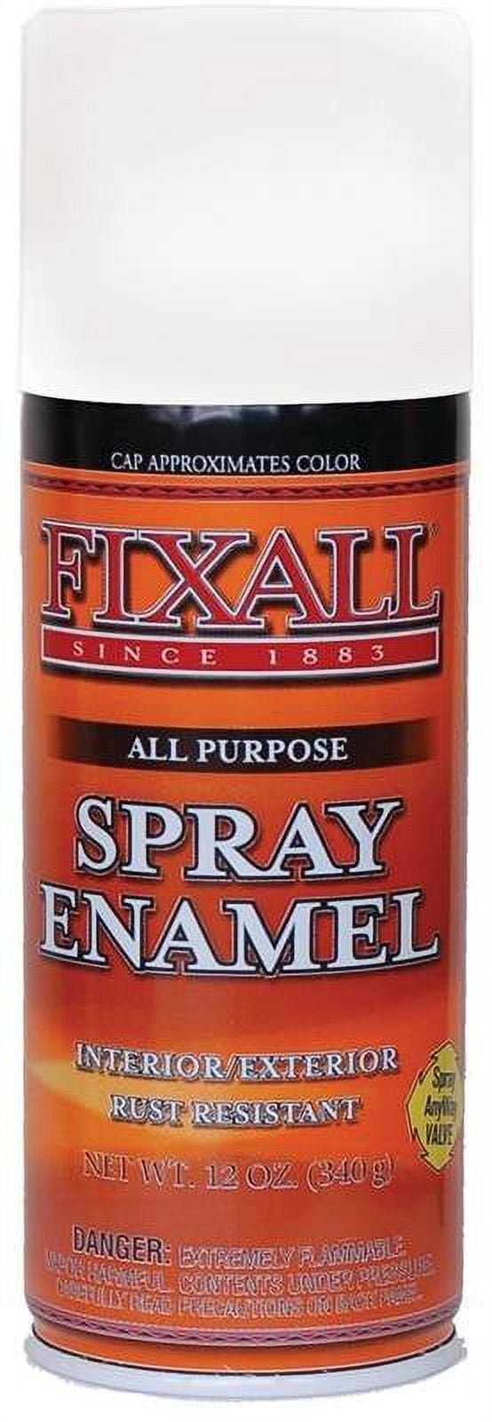FixALL F1311 AllPurpose Enamel Spray Paint, Flat, White, 12 oz Can