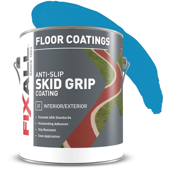 Skid Grip Anti-Slip Floor Coating, Slip-Resistant Pavement, Cement and Concrete Paint, Cobalt (Handicap Blue), 1 Gallon