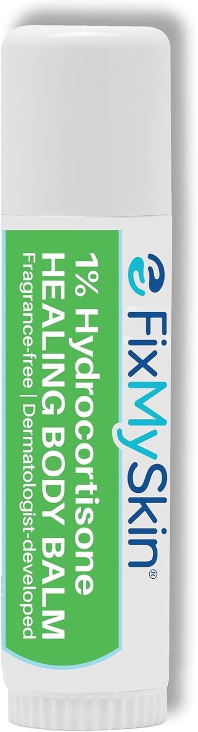 FixMySkin 1% Hydrocortisone Healing Body Balm – Fast Itch Relief, Dry Skin & Eczema Treatment, Heals Cracked Skin, Travel-Friendly Moisturizing Balm for Psoriasis, Dermatitis & Rashes, 0.5 oz