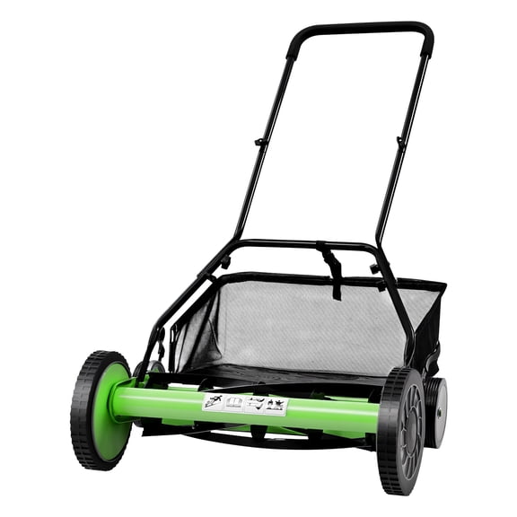 Fixartoo 20"Manual Reel Lawn Mower,Height Adjustable Push Mower, 5 Blades,Collection Bag,For Garden Yard