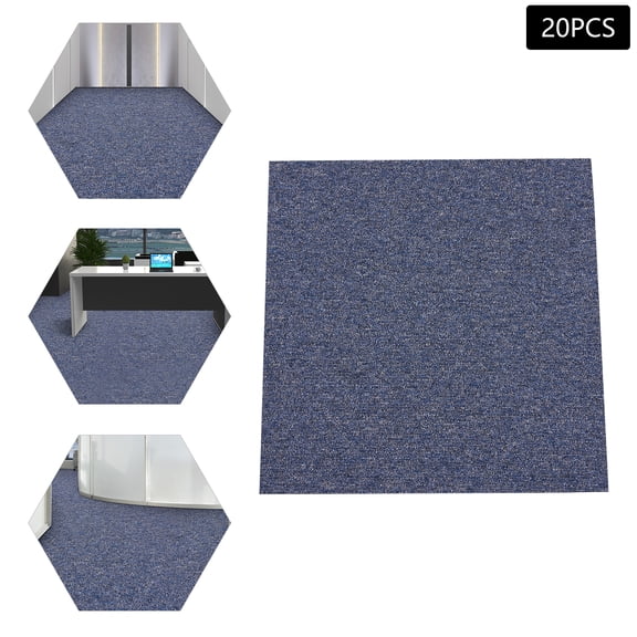 Fixartoo 20PCS Square Floor Mats,B2 Flame Non-Slip PVC Backing,Interlocking DIY Tiles,6mm Thick for Home Office Kitchen Gym,Blue