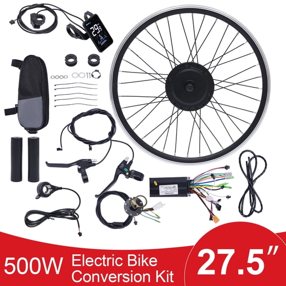 Fixartoo 27.5"Front Wheel Electric Bike Conversion Kit,500W 36V Brushless Gear Motor E-Bike Hub Motor Kit,CD Display, Convert Bicycle to Electric Bike