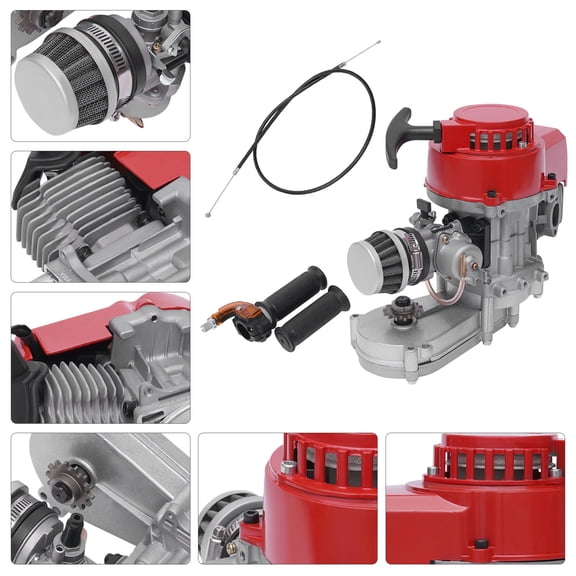 Fixartoo 49cc 2-Stroke Engine for Mini Dirt Bike,High Power 1.9kw with Electronic Ignition, 7000rpm Max Speed,Replacement for Pocket Motorcycle