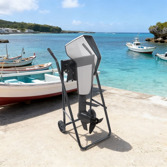 Fixartoo Foldable Outboard Motor Cart,88 lbs Capacity,Steel Transport Dolly with Rubber Wheels & Handle,Space Saving for Garage Workshop Dock
