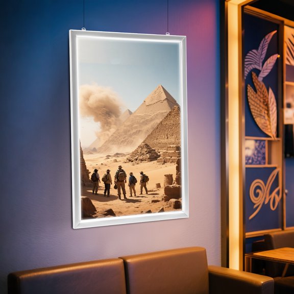 Fixartoo LED Poster Frame 24" x 36", Art Picture Light Box Advertising Display Frame,Wall Mount,for Retail Store Restaurant Art Gallery, 110V 20W