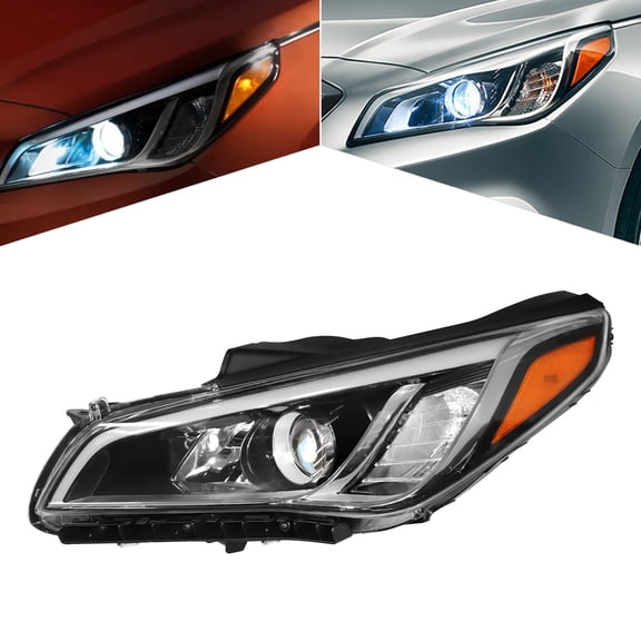 Fixartoo Left Headlight Assembly for 2015-2017 Hyundai Sonata, OE Replacement HY2502183,Halogen Housing Fits ECO/SE/Sport 2.4L