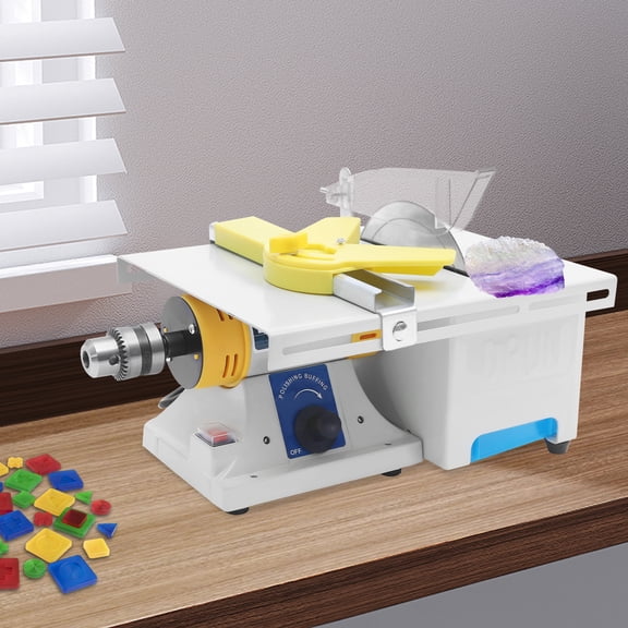 Fixartoo Mini Table Saw Machine 350W, 3-in-1 Wood Jade Cutting & Polishing Tool with 10000 RPM,for Polishing and Cutting Small Materials.