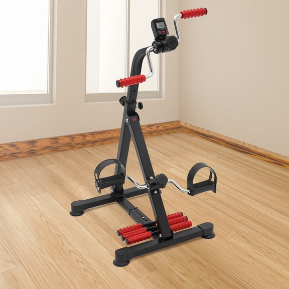 Fixartoo Pedal Exerciser Bike with LCD, Adjustable Height 31-36",Mini Exercise Machine  with Resistance Control,For Home Leg Arm Workout, Black