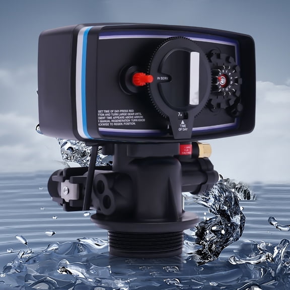 Fixartoo Time Clock Water Softener Control Valve,Automatic Regeneration Top Mount Valve,1.1" Inlet/Outlet, 110V For Commercial Industrial Water Treatment