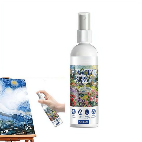 Fixative Spray for Art Pencil Drawings High-Efficiency Fixation Even and Fine Spray Preventing Yellowing Long-Term Protection for Pencil Drawing Pastels Charcoal Drawing 2PC