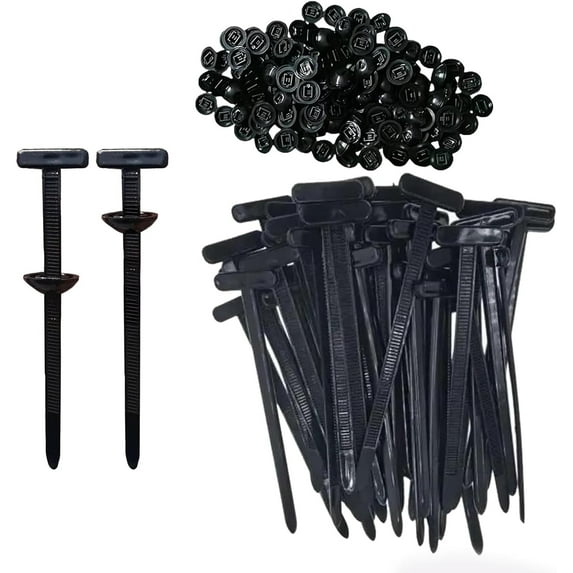 Fixbind Snap-Fit Nylon Fastening Clip for Car Repairs, Quickmechtools Grip Auto Zip Tie Buckles, Self-Locking Mechanism (100pcs)