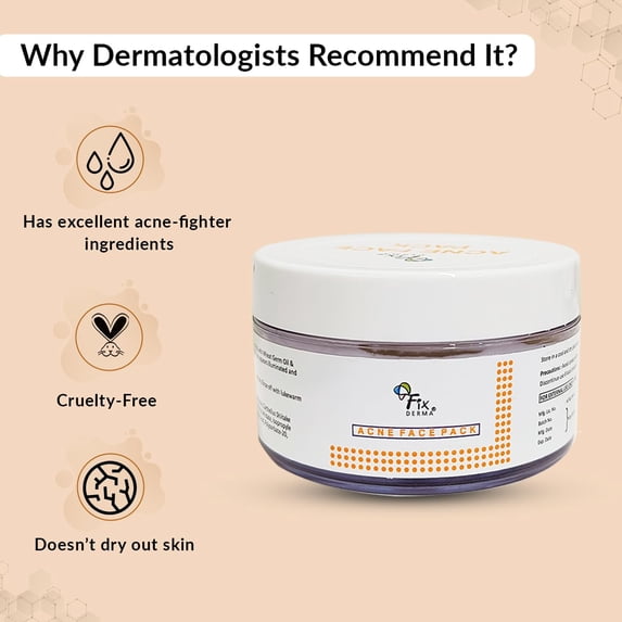 Fixderma Acne Face Pack with Aloe Vera Gel | Neem Face Pack | Aloevera Gel for Skin | | Anti Acne Cream | Face Pack for Women | Treatment for Acne Prone Skin - 50gm