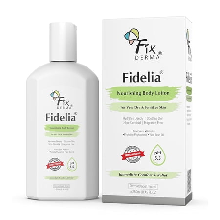 Fixderma Fidelia Nourishing Body Lotion - Body Lotion for Sensitive & Very dry skin with Rice Brain Oil & Aloe vera - 250Ml