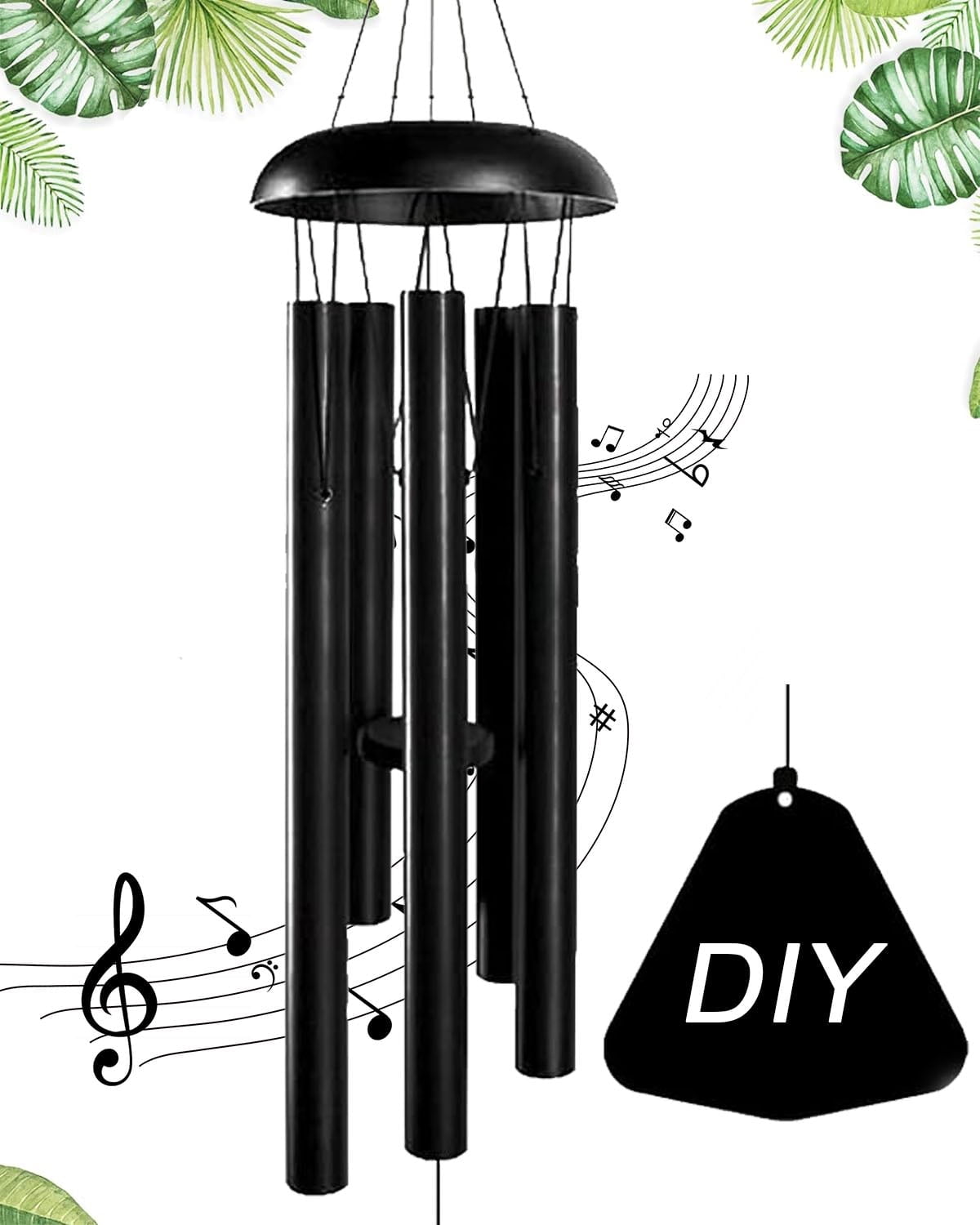 Fixdono 36 Wind Chimes for Outside, Memorial Wind Chimes with 5 Aluminum Tubes, Sympathy Gifts for Loss of Loved One, Garden, Patio, Home or Outdoor Hanging Decor