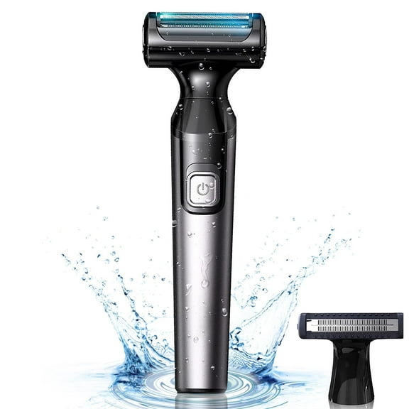 Fixdono Body Hair Trimmer for Men, Waterproof Electric Razor Shaver, Wet/Dry Beard Trimmer, Battery Operated