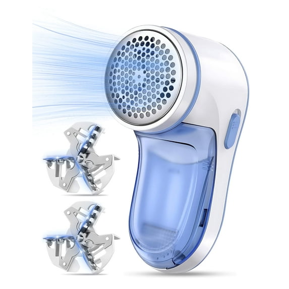 Sentryse Fabric Shaver, Lint Remover Rechargeable, Electric Portable Sweater Defuzzer with 2 Spare Blades, Blue