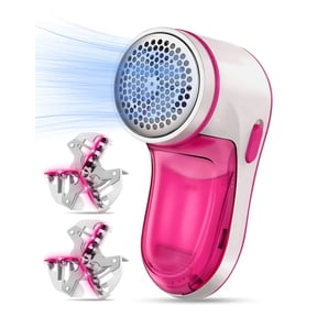 Fixdono Fabric Shaver, Lint Remover Rechargeable, Electric Portable Sweater Defuzzer with 2 Spare Blades, Rose Red