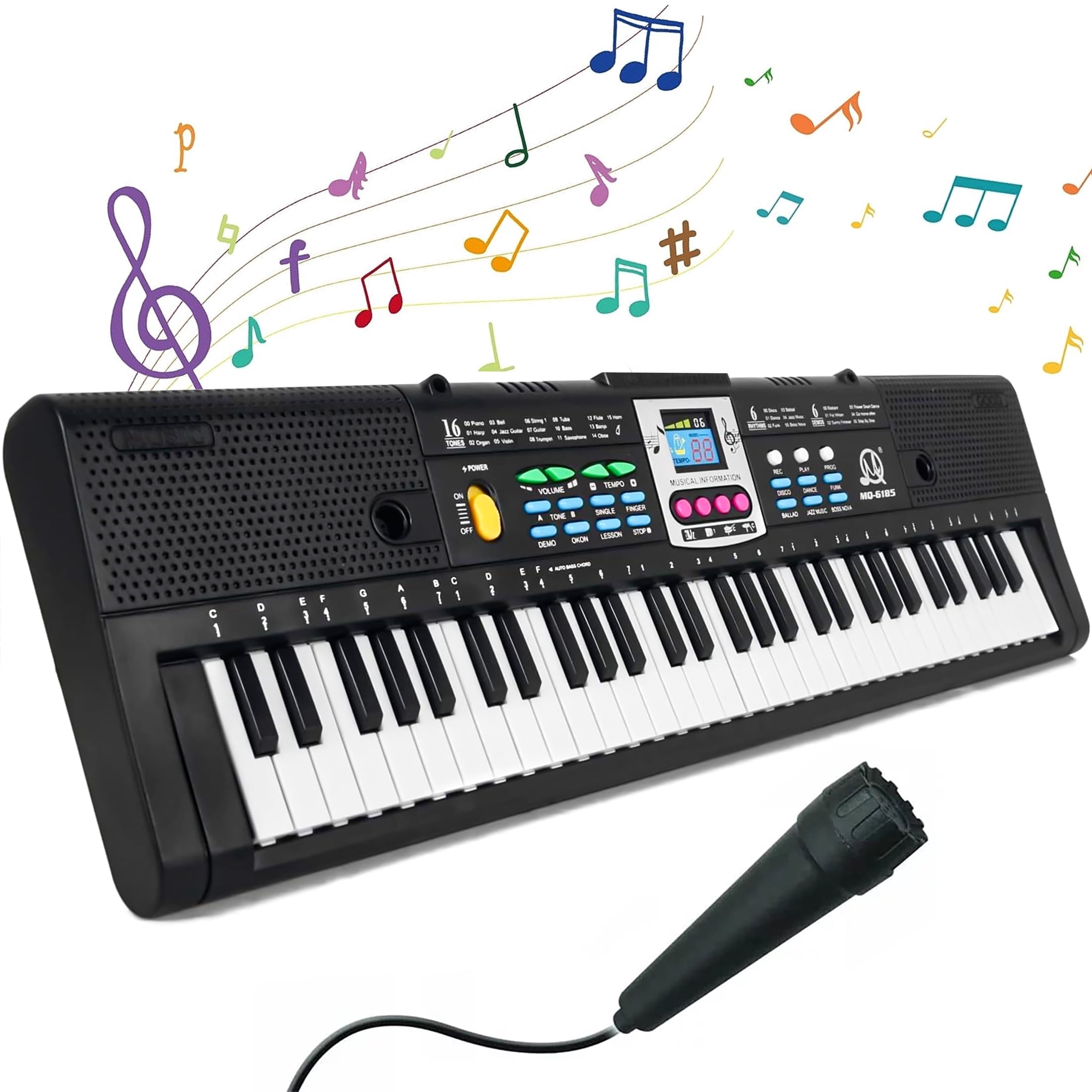 Fixdono Kids Keyboard Piano with Microphone, 61 Keys Electric