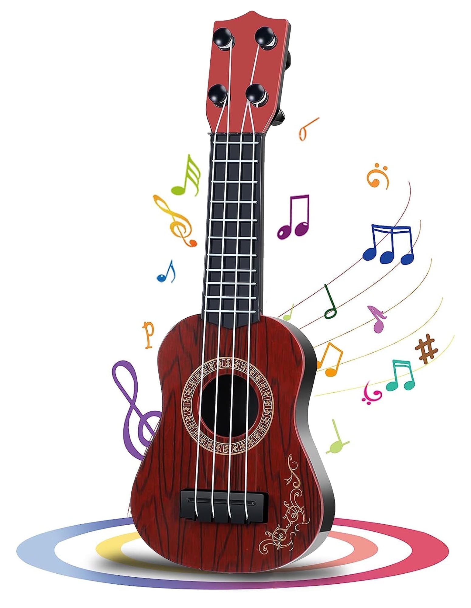 Fixdono Kids Toy Ukulele Guitar, Classical 10 inch 4 String Mini Children Guitar, Educational Musical Instrument Toy for Toddlers and Preschoolers