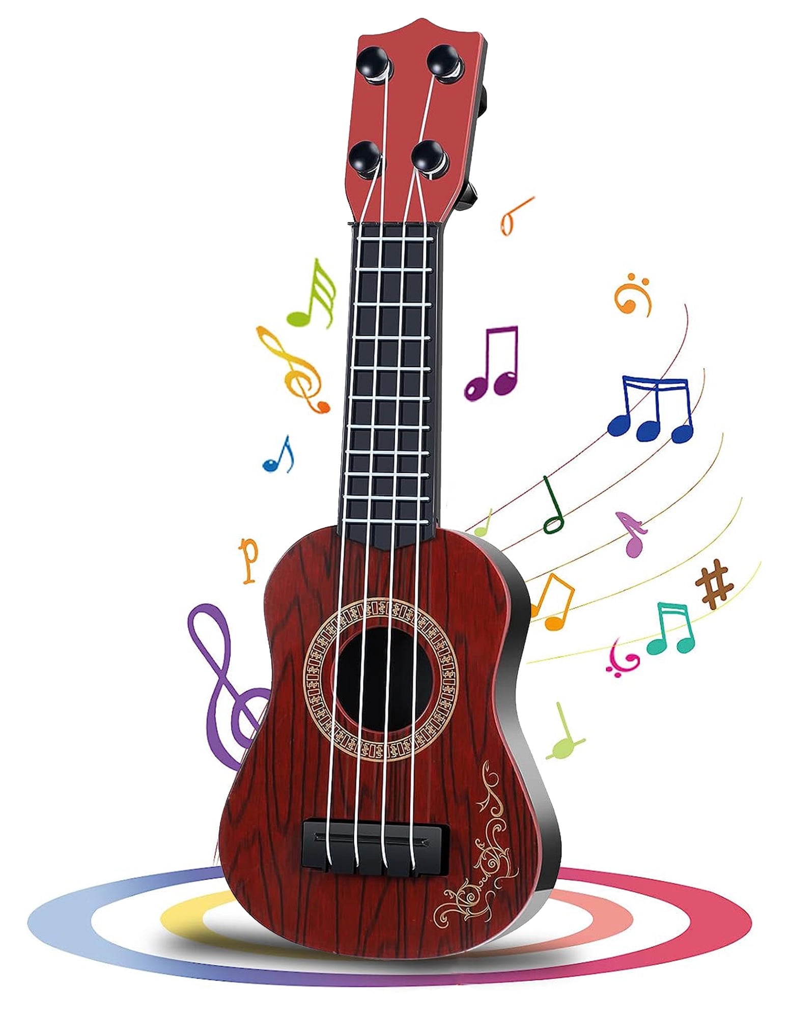 Fixdono Kids Toy Ukulele Guitar for Toddler, 4 Strings Musical Instruments Educational Toys, 10"