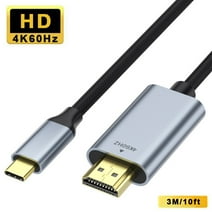 Fixdono USB C to HDMI Cable Adapter 10Ft, 4K@60Hz Resolution, Type C to HDMI Compatible with MacBook Pro/Air 2019, iPad Pro 2020, Galaxy S20, Android, etc
