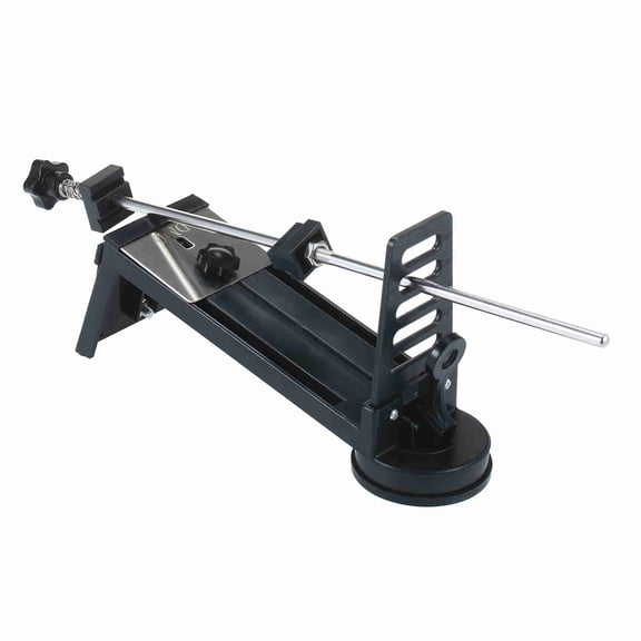 Fixed-Angle Knife Sharpening System Kit - Professional Kitchen Tool with 4 Stones (120#/320#/600#/1500#) for Knives and Scissors, 10.63 in
