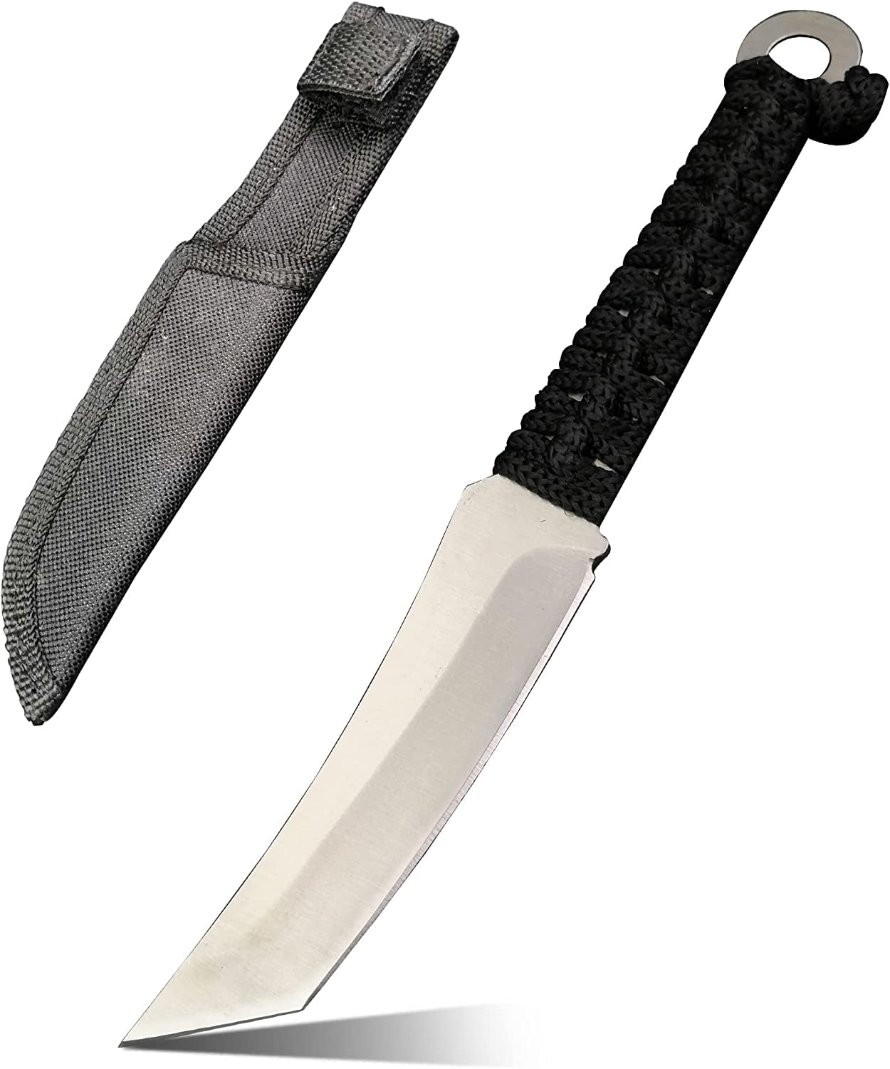 Fixed Blade Camping Knife Polished Sharp Blade Knives with Paracord