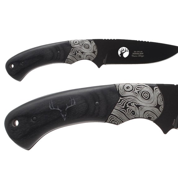 Fixed Blade Elk Ridge Hunting Knife 8.3" Engraved by NDZ Performance - Deer Skull 1