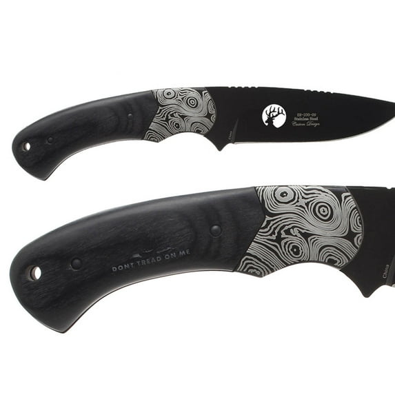 Fixed Blade Elk Ridge Hunting Knife 8.3" Engraved by NDZ Performance - Don't Tread On Me 2