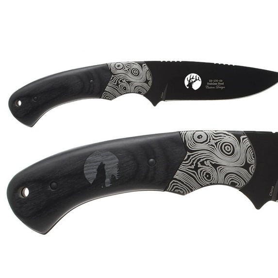 Fixed Blade Elk Ridge Hunting Knife 8.3" Engraved by NDZ Performance - Wolf Moon 3