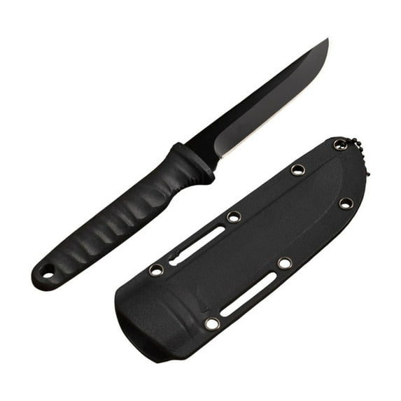 Fixed Blade Hunting Knife with Sheath, 8-inch Survival Knives for Men Tactical Bowie Knife with Non-Slip Handle for Bushcraft, Outdoor Camping (Black)