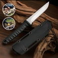 thumbnail image 1 of Fixed Blade Hunting Knife with Sheath, 8-inch Survival Knives for Men with Non-Slip Handle for Bushcraft, Outdoor Camping (Black), 1 of 7