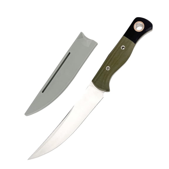 Fixed Blade Knife Green G10 Handle Multipurpose for Camping Kitchen BBQ Outdoor Cooking