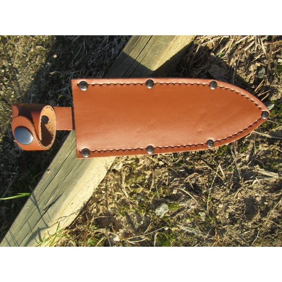 Fixed Blade Knife Sheath Riveted - Leather - up to 7-inch - Hori Hori - Riverview Enterprise